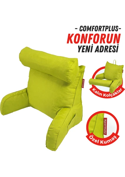 Comfortplus Tv Yastığı, Kollu Yastık, Ayarlanabilir Sırt Destek Yastığı, Boyun Desteği, Tv Yastık ve Üçgen Yastık, Fermuarlı Sırt Yastığı, Bel Yastığı Yeşil