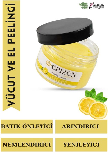 Limon Aromalı El ve Vücut Peeling Besleyici Arındırıcı Batık Giderici