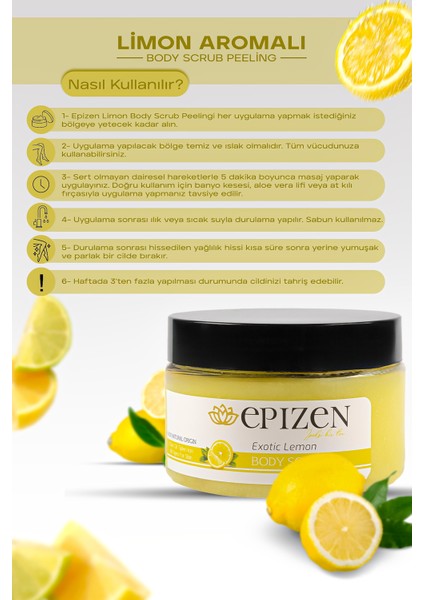 Limon Aromalı El ve Vücut Peeling Besleyici Arındırıcı Batık Giderici