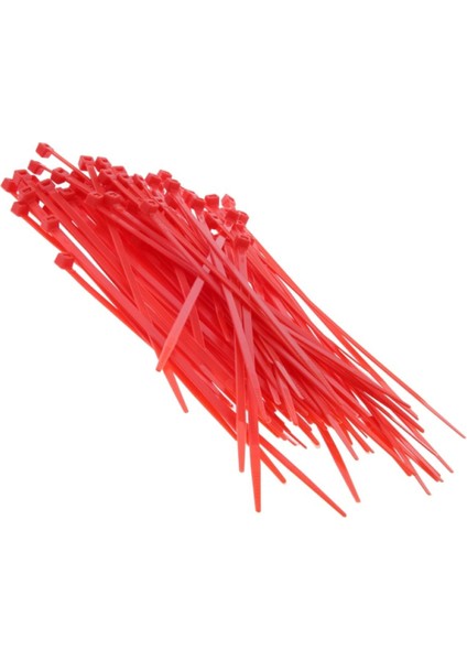 Kablo Bağı Plastik Cırt Kelepçe 200 mm x 2.5 mm Kırmızı 100 Adet