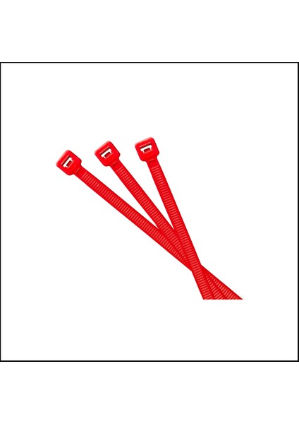 Kablo Bağı Plastik Cırt Kelepçe 200 mm x 2.5 mm Kırmızı 100 Adet