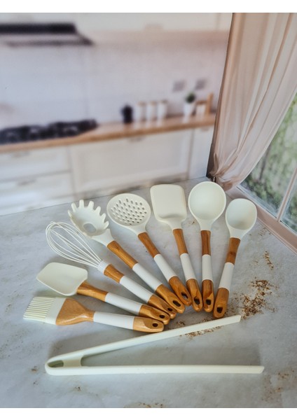 Ladynur Pink&more 9 Parça Bambu & Silikon Chef Set - Beyaz fırsatları