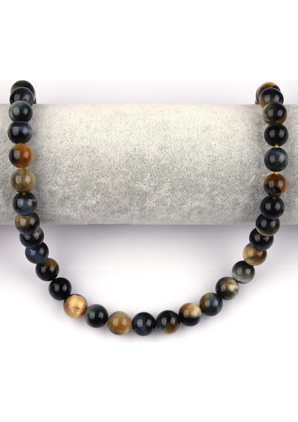 Sarı - Siyah Kaplan Gözü Doğal Taş Dizi 10 mm Küre Kesim