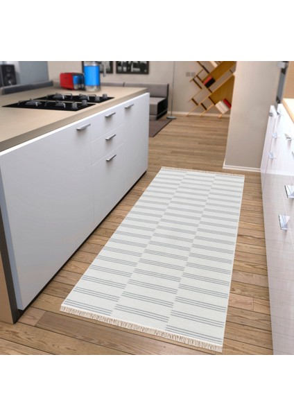 Elegantwoven Açık Gri Pamuk Dokuma Kilim - Homesteadart Rugs, Çift Taraflı, Nefes Alabilen ve 30°c'de Yıkanabilir, Katlanabilir, Robot Süpürge ile Uyumlu Yapı - Çeşitli Ölçülerde