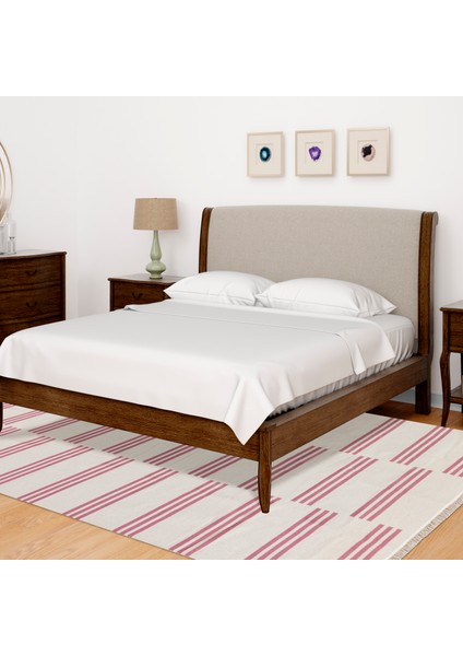 Elegantwoven Pembe Pamuk Dokuma Kilim - Homesteadart Rugs, Çift Taraflı, Nefes Alabilen ve 30°c'de Yıkanabilir, Katlanabilir, Robot Süpürge ile Uyumlu Yapı - Çeşitli Ölçülerde