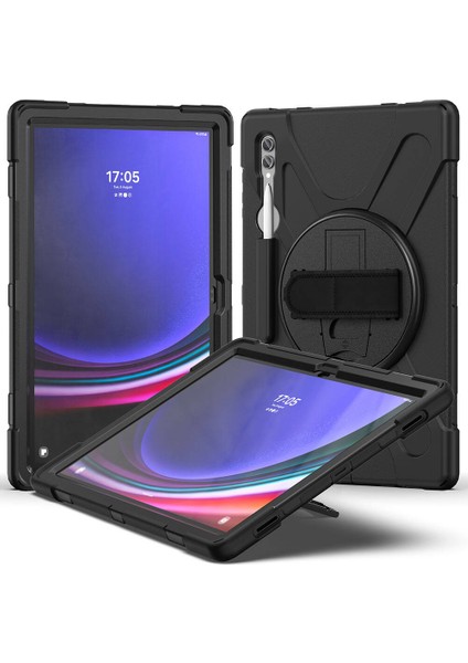 Samsung Galaxy Tab S8 Ultra X900 Kılıf Defender Tablet Tank Koruma Standlı Df6 Siyah