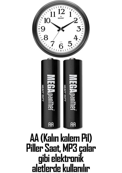 4'lü Aa R6 Kalın Kalem Pil Saat Pili Zn-C 1.5V