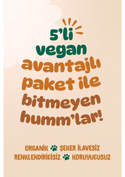 Humm Organic - Organik Vegan En Yeniler Atıştırmalık Paketi - 5 Adet (5 Çeşit)