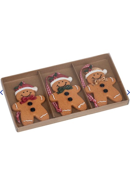 Yılbaşı Temalı Ağaç Süsü 10 cm Cookie Kurabiye Figürlü 3 Adet Noel Yeniyıl Süsü