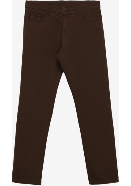 Normal Bel Boru Paça Comfort Fit Kahve Erkek Pantolon 4A0124100062