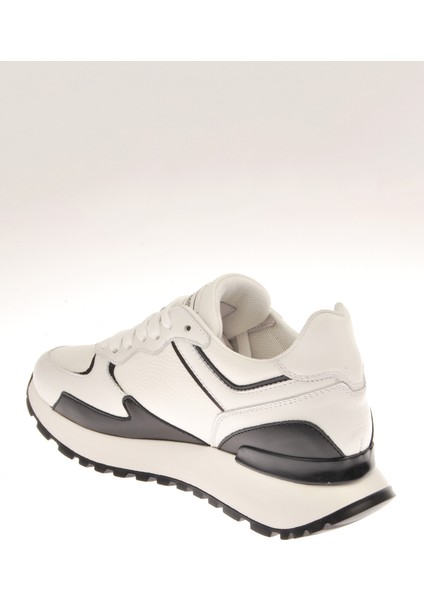 Beyaz - Siyah Kadın Deri Sneaker 20623A indirimleri