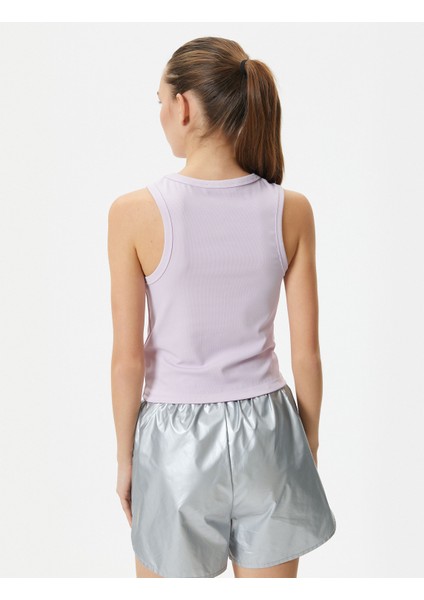 Basic Spor Atlet Bisiklet Yaka Fitilli Slim Fit