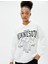 Polo Yaka Sweatshirt Oversize Kolej Temalı Baskılı Pamuk Karışımlı 1