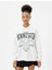 Polo Yaka Sweatshirt Oversize Kolej Temalı Baskılı Pamuk Karışımlı 3