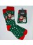 Yılbaşı Noel Baba ve Kardan Adam Desenli Unisex Çorap 1