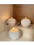 Tealight Beton Mumluk 3 Lü Set, Dekoratif Hediyelik Ham Beyaz 2