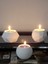 Tealight Beton Mumluk 3 Lü Set, Dekoratif Hediyelik Ham Beyaz 3