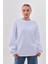 Kalın Kışlık Oversize Basic Bisiklet Yaka Kar Tanesi Baskılı Beyaz Yılbaşı Sweatshirt 1