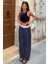 Lacivert Kemer Detaylı Bol Paça Pantolon MG1834 1