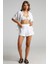 Beyaz Muslin Kumaş Basic Kadın Gömlek MG1784 4