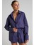 Mor Oversize Basic Kadın Gömlek MG1794 1