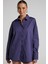 Mor Oversize Basic Kadın Gömlek MG1794 2