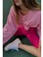 Pembe Basic Bisiklet Yaka Kadın Sweatshirt MG1676 3