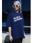 Indigo Baskılı Oversize Tişört MG1532 1