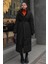 Siyah Uzun Şişme Kadın Mont MG1397 2