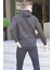 Siyah Kapüşonlu Nakışlı Erkek Sweatshirt 6145 2