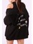 Mad Girls Siyah Kapüşonlu Sırt Baskılı Sweatshirt MG1195 4