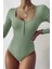 Mint Yeşili Düğmeli Kadın Bodysuit MG1015 1