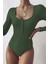 Haki Düğmeli Kadın Bodysuit MG1015 1