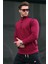 Bordo Fermuar Yaka Basic Erkek Sweatshirt 6157 1