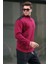 Bordo Fermuar Yaka Basic Erkek Sweatshirt 6157 2