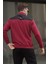 Bordo Fermuar Yaka Basic Erkek Sweatshirt 6157 3