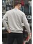 Boyalı Gri Baskılı Bisiklet Yaka Sweatshirt 6156 2