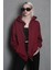 Bordo Kapüşonlu Basic Sweatshirt MG1900 1