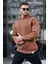 Kahverengi Kapüşonlu Düğme Detaylı Sweatshirt 6150 2