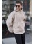 Bej Oversize Peluş Erkek Sweatshirt 6160 2