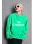 Açık Yeşil Bisiklet Yaka Baskılı Oversize Kadın Sweatshirt MG1902 1