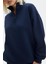 Lacivert Fermuar Detaylı Oversize Sweatshirt MG1933 3