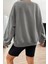 Füme Baskılı Oversize Kadın Sweatshirt MG1923 5