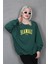 Yeşil Bisiklet Yaka Baskılı Sweatshirt MG1922 1