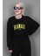 Siyah Bisiklet Yaka Baskılı Sweatshirt MG1922 1