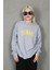 Gri Bisiklet Yaka Baskılı Sweatshirt MG1922 2