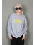 Gri Bisiklet Yaka Baskılı Sweatshirt MG1922 2