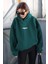 Petrol Mavi Baskılı Oversize Sweatshirt MG1287 2