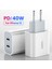 Ingiltere 40W Hızlı Şarj USB C Şarj Cihazı iPhone 13 12 11 Pro Max Qc3.0 Çift Pd 20W Tip C Güç Adaptörü Samsung Huawei Xiaomi Için (Yurt Dışından) 2