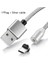 iPhone Için Gümüş 3 In 1 Yuvarlak Manyetik Telefon Kablosu Mikro/ıos/tip C Cep Telefonu Samsung S9 Xiaomi Mi A2 Için Hızlı Şarj Manyetik USB Kablosu (Yurt Dışından) 1